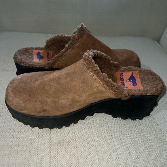 Rocket Dog Sherpa Platform Clogs Tan Suede Women’s Shoe Size 9M - Picture 7 of 11